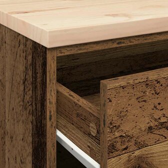 Garagekast 60x51x85 cm massief grenenhout oud hout 9
