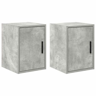 Garage wandkasten 2 st bewerkt hout betongrijs 2