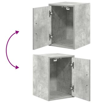 Garage wandkasten 2 st bewerkt hout betongrijs 9
