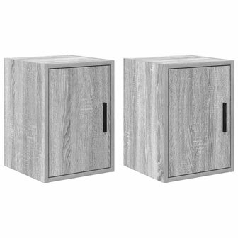 Garage wandkasten 2 st spaanplaat Sonoma grijs 2