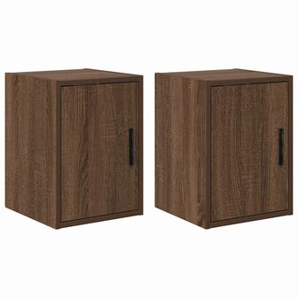 Garage wandkasten 2 st spaanplaat bruin eiken 2