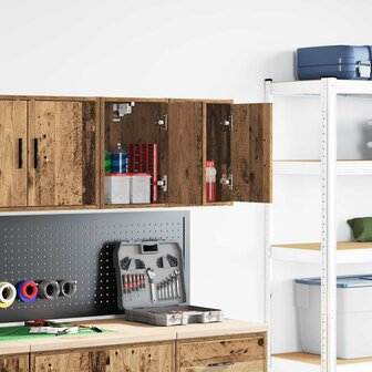 Garage wandkasten 2 st bewerkt hout oud hout 1