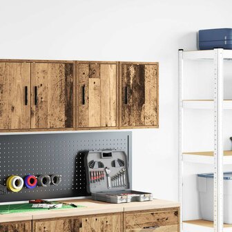Garage wandkasten 2 st bewerkt hout oud hout 3