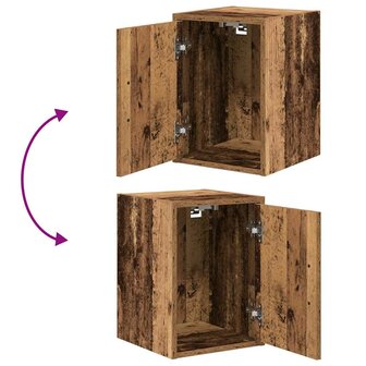 Garage wandkasten 2 st bewerkt hout oud hout 9
