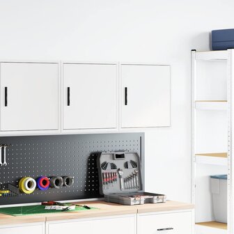 Garage wandkasten 2 st spaanplaat wit 3