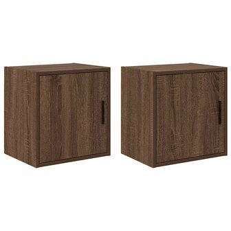 Garage wandkasten 2 st spaanplaat bruin eiken 1