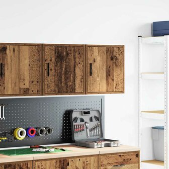 Garage wandkasten 2 st bewerkt hout oud hout 3
