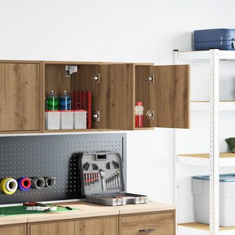 Garage wandkasten 2 st spaanplaat ambachtelijk eikenhout 2