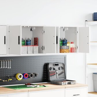Garage wandkasten 2 st spaanplaat wit 1