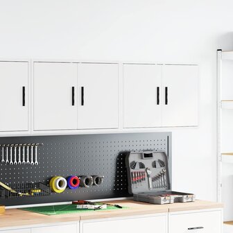 Garage wandkasten 2 st spaanplaat wit 3