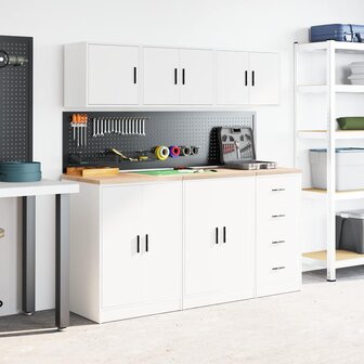 Garage wandkasten 2 st spaanplaat wit 4