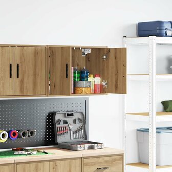 Garage wandkast bewerkt hout ambachtelijk eiken 1