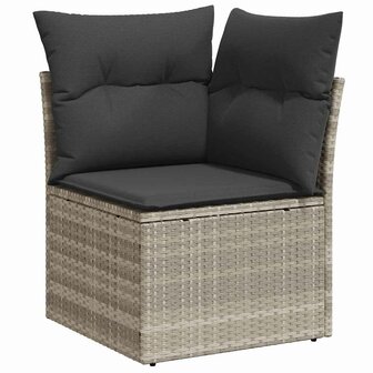 Bankstel 4 pcs Lichtgrijs poly rattan 6