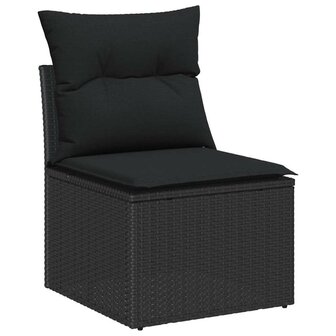 Bankstel 4 pcs Zwart poly rattan 5