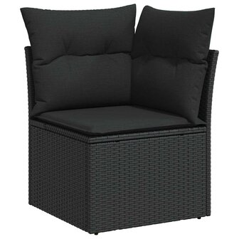 Bankstel 4 pcs Zwart poly rattan 6