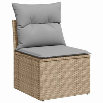 Bankstel met kussen 3 pcs Beige poly rattan 5