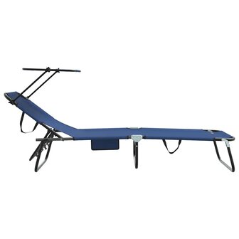 Opvouwbare zonnebed Blauw 190 x 57 x 81 cm oxford 5