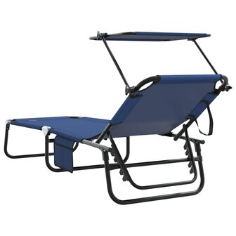 Opvouwbare zonnebed Blauw 190 x 57 x 81 cm oxford 6