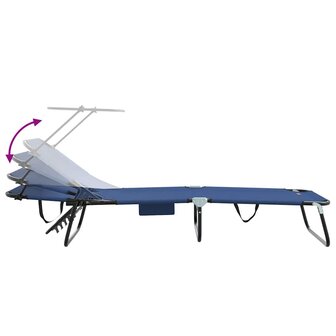 Opvouwbare zonnebed Blauw 190 x 57 x 81 cm oxford 9