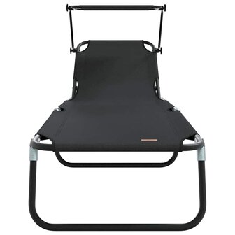 Opvouwbare zonnebed Zwart 190 x 57 x 81 cm oxford 4