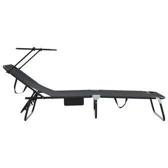 Opvouwbare zonnebed Zwart 190 x 57 x 81 cm oxford 5