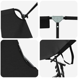 Opvouwbare zonnebed Zwart 190 x 57 x 81 cm oxford 7