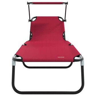 Opvouwbare zonnebed Rood 190 x 57 x 81 cm oxford 4
