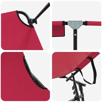 Opvouwbare zonnebed Rood 190 x 57 x 81 cm oxford 7