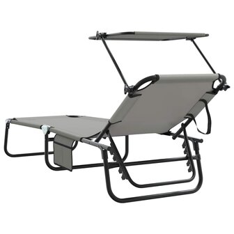 Opvouwbare zonnebed Grijs 190 x 57 x 81 cm oxford 6