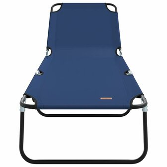 Opvouwbare zonnebed Blauw 188 x 57 x 86,5 cm Polyester 4