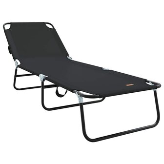 Opvouwbare zonnebed Zwart 188 x 57 x 86,5 cm Polyester 2