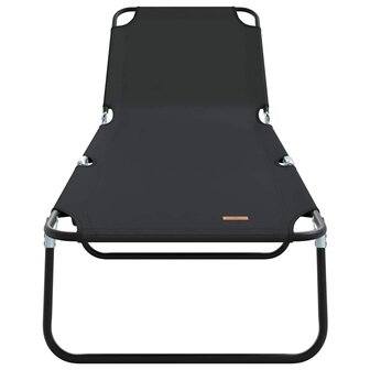 Opvouwbare zonnebed Zwart 188 x 57 x 86,5 cm Polyester 4