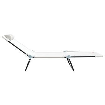 Opvouwbare zonnebed Cr&egrave;me 182 x 55 x 85,5 cm Textileen 5