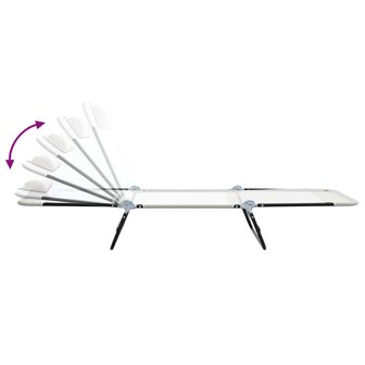 Opvouwbare zonnebed Cr&egrave;me 182 x 55 x 85,5 cm Textileen 9