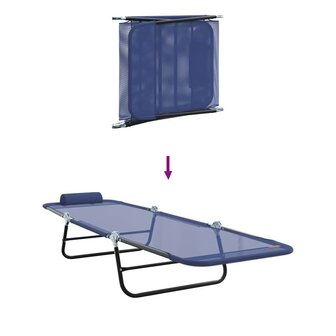 Opvouwbare zonnebed Marineblauw 182 x 55 x 85,5 cm Textileen 8