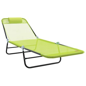 Opvouwbare zonnebed Groen 182 x 55 x 85,5 cm Textileen 2