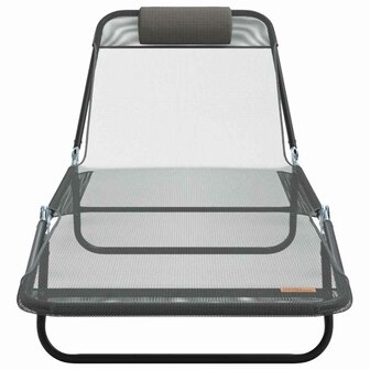 Opvouwbare zonnebed Grijs 182 x 55 x 85,5 cm Textileen 4