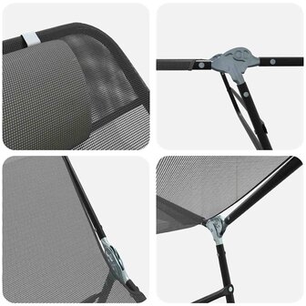 Opvouwbare zonnebed Grijs 182 x 55 x 85,5 cm Textileen 7