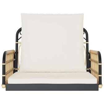 Schommelstoel met kussens 63x58x39 cm poly rattan en staal 4