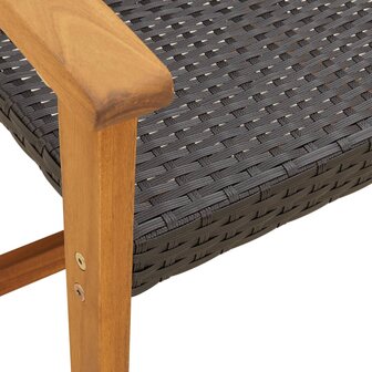 3-delige Bistroset poly rattan en acaciahout zwart 7