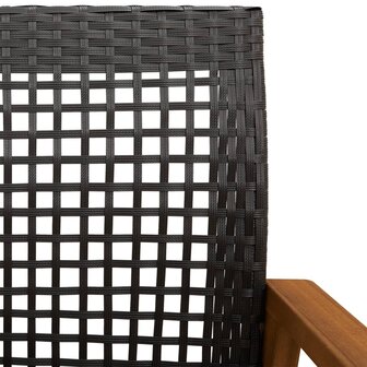 3-delige Bistroset poly rattan en acaciahout zwart 8