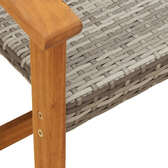 3-delige Bistroset poly rattan en acaciahout grijs 7
