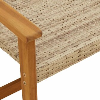 3-delige Bistroset poly rattan en acaciahout beige 7