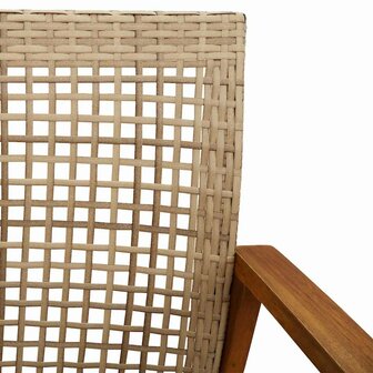 3-delige Bistroset poly rattan en acaciahout beige 8