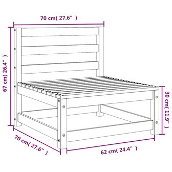 Tuinbank zonder armleuningen 70x70x67 cm massief grenenhout 8