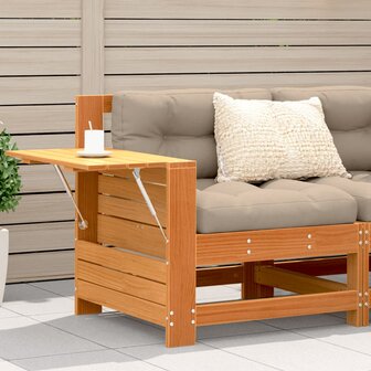Tuinbank met armleuning en klaptafel grenenhout wasbruin 1