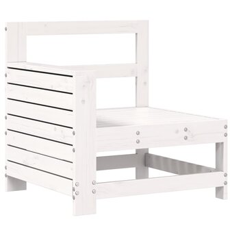 Tuinbank met armleuning 69x62x70,5 cm massief grenenhout wit 2