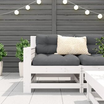 Tuinbank met armleuning 69x62x70,5 cm massief grenenhout wit 3
