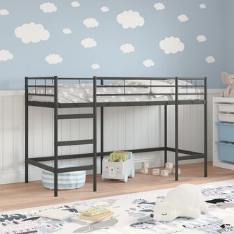 Halfhoogslaper voor Kids Zwart 74,5 x 190 cm Staal 3