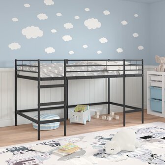 Halfhoogslaper voor Kids Zwart 79,5 x 200 cm Staal 3
